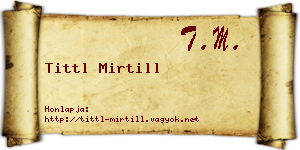 Tittl Mirtill névjegykártya